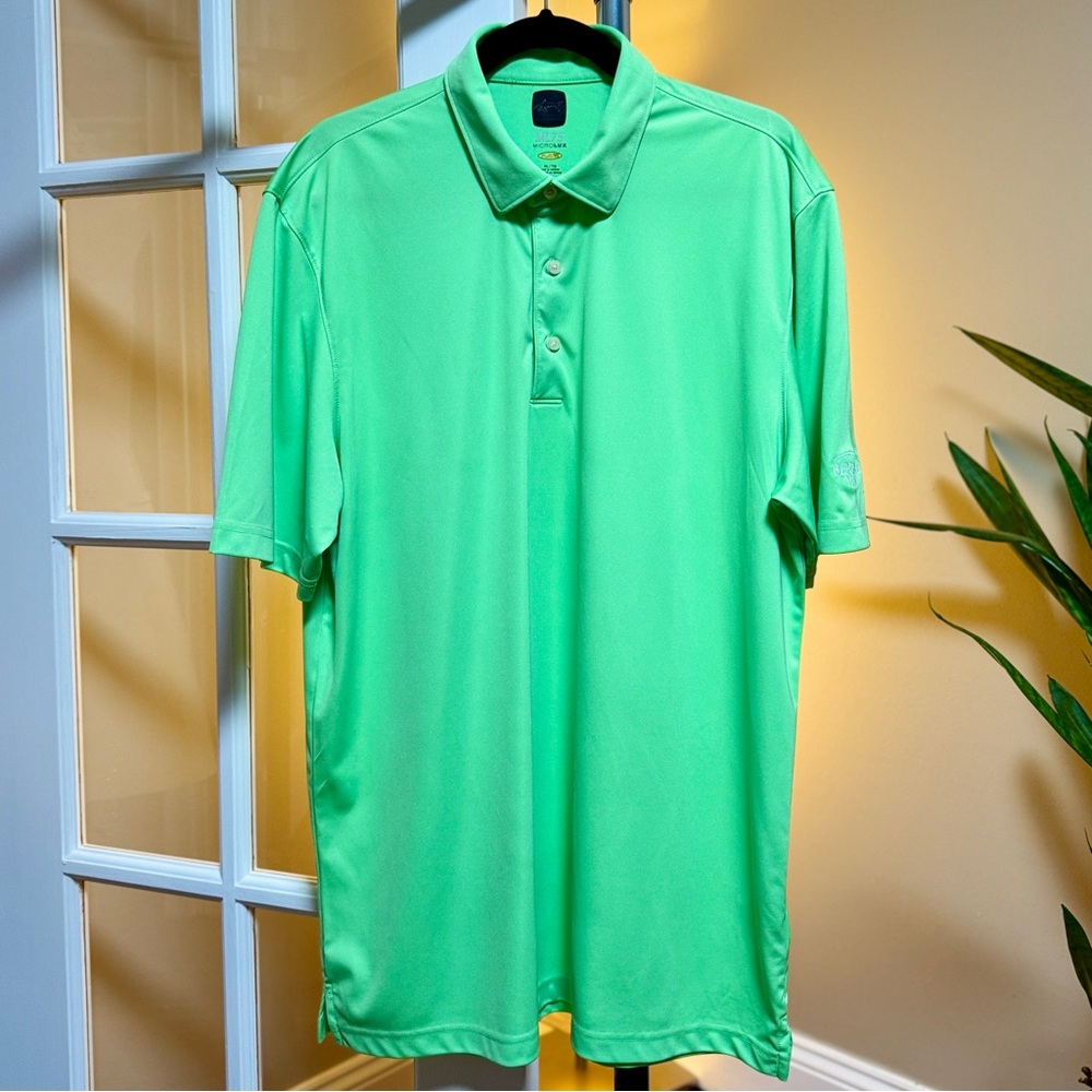 Greg Norman ML 75 MicroLux Play Dry Collection Lime Green Polo Shirt